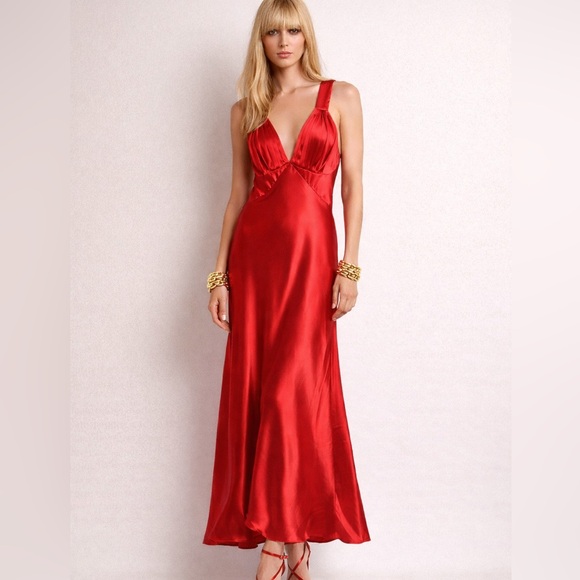 Frederick's of Hollywood Dresses & Skirts - Frederick's Of Hollywood Vintage Red Maxi Slip Dress L Lingerie